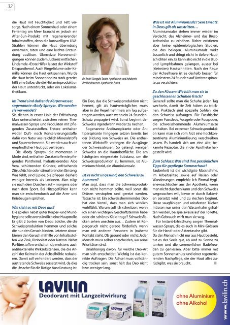 Juli/August 2013 - pharmaSuisse