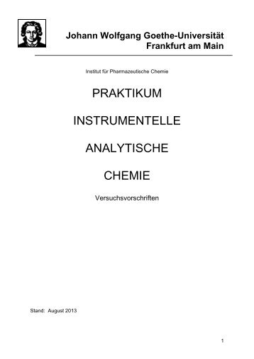 praktikum instrumentelle analytische chemie - Fachbereich ...