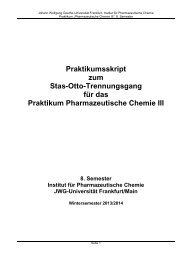 Anleitung zum Praktikum Pharmazeutische Chemie III - Pharmazie
