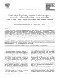 Lipophilicity and membrane interactions of cationic-amphiphilic ...