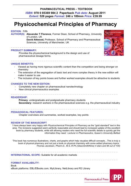 Physicochemical Principles of Pharmacy - Pharmaceutical Press