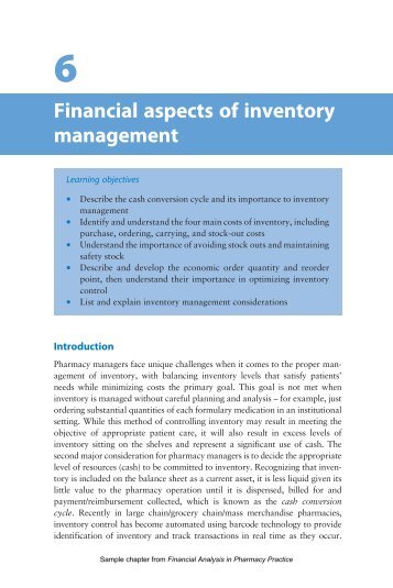 Financial aspects of inventory management