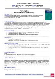 Remington an Introduction to Pharmacy-ABI - Pharmaceutical Press