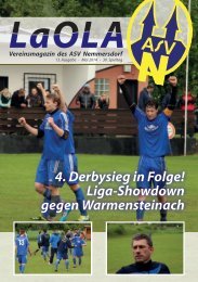 LaOla - Das Vereinsmagazin des ASV Nemmersdorf zum Saisonfinale am 25.05.2014