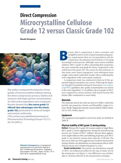 Microcrystalline Cellulose Grade 12 versus Classic Grade 102