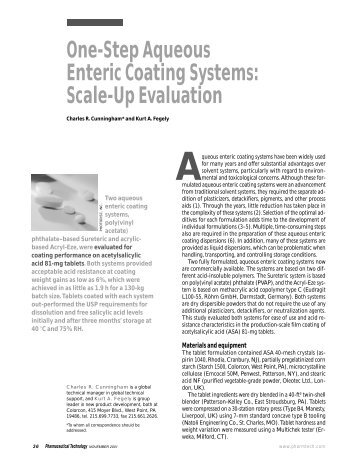 One-Step Aqueous Enteric Coating Systems - Pharmaceutical ...