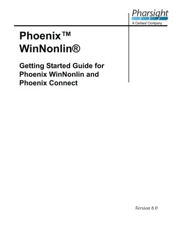 Phoenix WinNonlin 6.0 Getting Started Guide.book - Pharsight