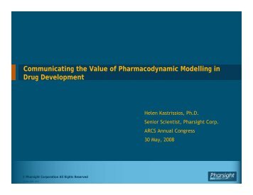 Communicating the Value of Pharmacodynamic Modelling in Drug ...