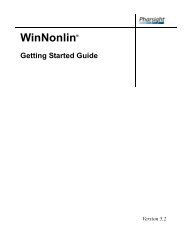 WinNonlin® Getting Started Guide - Pharsight