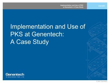 Genentech PKS case study - Pharsight