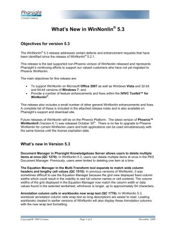 What's New in WinNonlin 5.3