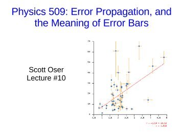 Error Propagation, and the Meaning of Error Bars - UBC Physics ...