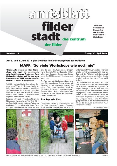 Fotowettbewerb "Mein Filderstadt" läuft... - Stadt Filderstadt