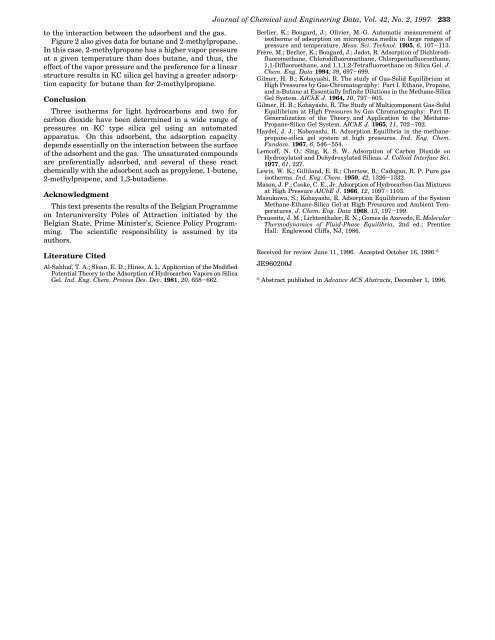 Adsorption of Light Hydrocarbons and Carbon Dioxide on Silica Gel