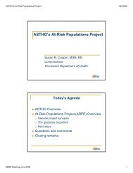 ASTHO's At-Risk Populations Project - PHE Home