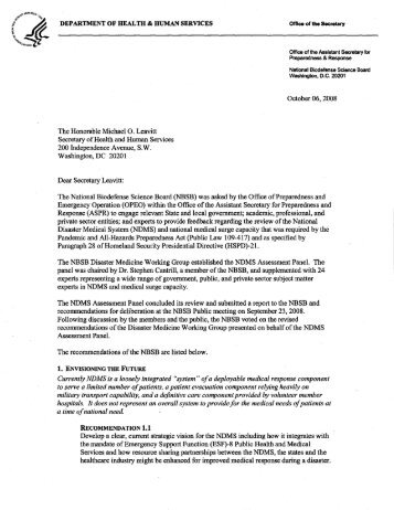 NBSB letter to sec, NDMS, 09-23-08 - PHE Home