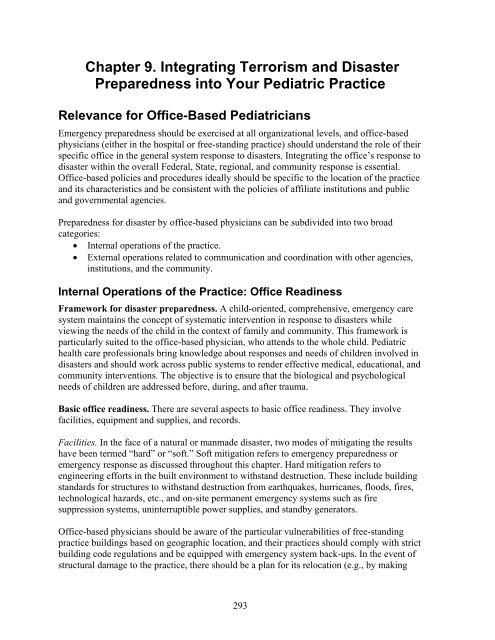 Pediatric Terrorism and Disaster Preparedness: A ... - PHE Home