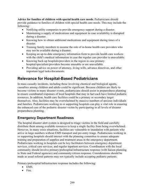 Pediatric Terrorism and Disaster Preparedness: A ... - PHE Home