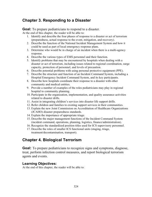 Pediatric Terrorism and Disaster Preparedness: A ... - PHE Home