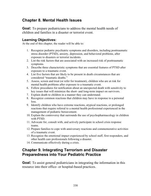 Pediatric Terrorism and Disaster Preparedness: A ... - PHE Home