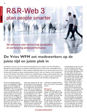 De Vries WFM zet medewerkers op de juiste tijd en juiste plek in