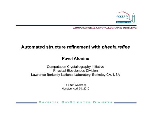 Automated structure refinement with phenix.refine