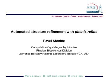 Automated structure refinement with phenix.refine