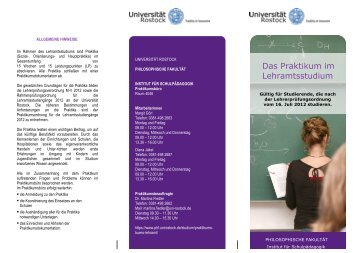 Flyer / Info Praktikum Lehramt - Philosophische Fakultät - Universität ...