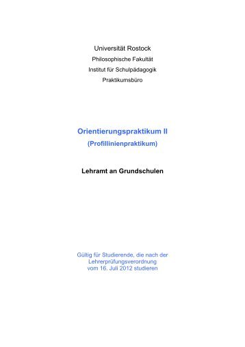 Orientierungspraktikum II - Philosophische Fakultät - Universität ...