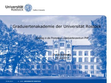 Vorstellung der Graduiertenakademie und Fördermöglichkeiten für ...