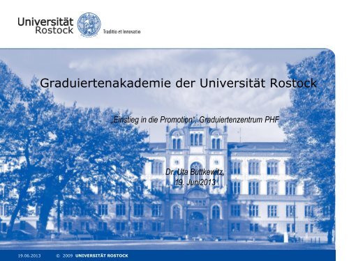 Vorstellung der Graduiertenakademie und Fördermöglichkeiten für ...