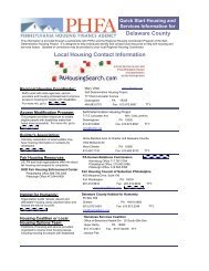 Delaware County Local Housing Contact Information