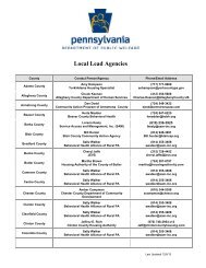 DPW - Local Lead Agencies - Pennsylvania Housing Finance Agency