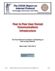 Peer to Peer User Owned Communications Infrastructure - Public ...