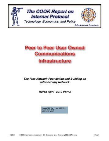 Peer to Peer User Owned Communications Infrastructure - Public ...