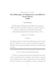 The Philosophy of Mathematics and Hilbert's Proof Theory - Phil Cmu