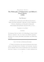 The Philosophy of Mathematics and Hilbert's Proof Theory - Phil Cmu