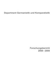 Forschungsbericht 2008 â 2009 Department Germanistik und ...