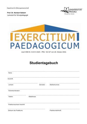 Studientagebuch - UniversitÃ¤t Passau