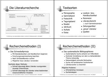 (I) Recherchemethoden (II) - UniversitÃ¤t Passau