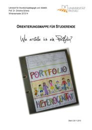 Hinweisblatt zur Erstellung eines Lernportfolios - Universität Passau