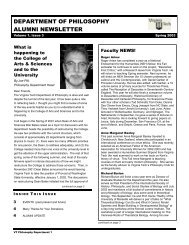 Spring 2003 newsletter - Department of Philosophy - Virginia Tech