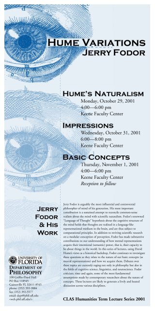 Hume Variations Jerry Fodor - Clas News and Publications