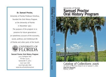 oral history instabook - News and Publications - University of Florida