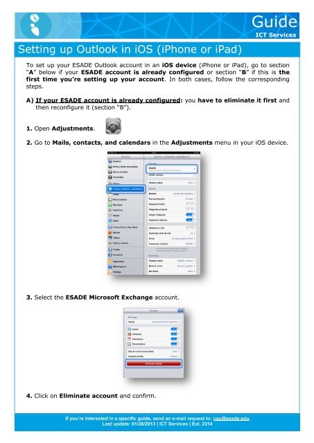 Setting up Outlook in iOS (iPhone or iPad) - Esade