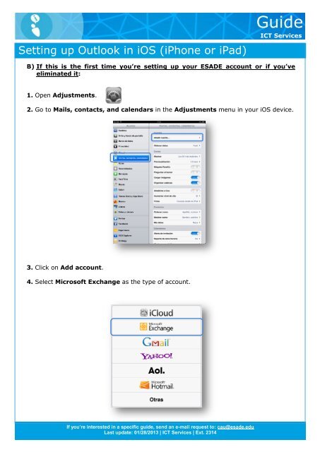 Setting up Outlook in iOS (iPhone or iPad) - Esade