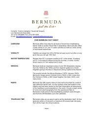 DIVE BERMUDA FACT SHEET