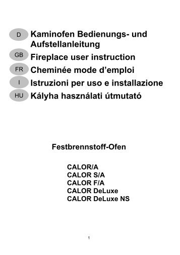 100 Kaminofen Bedienungs- und Aufstellanleitung ... - Wamsler