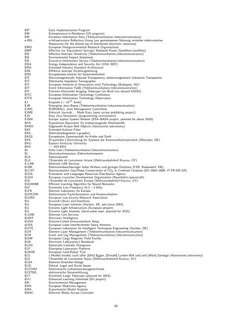 Liste von Abkürzungen/List of Abbreviations - DPI - Home