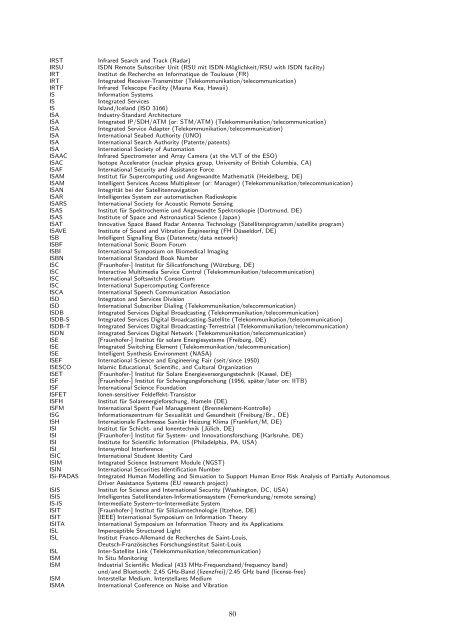 Liste von Abkürzungen/List of Abbreviations - DPI - Home